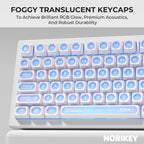 Rainbow Shine Through Keycaps — Crystal Clear Edge Glow, Korean Hangul Layout