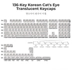 Rainbow Shine Through Keycaps — Crystal Clear Edge Glow, Korean Hangul Layout