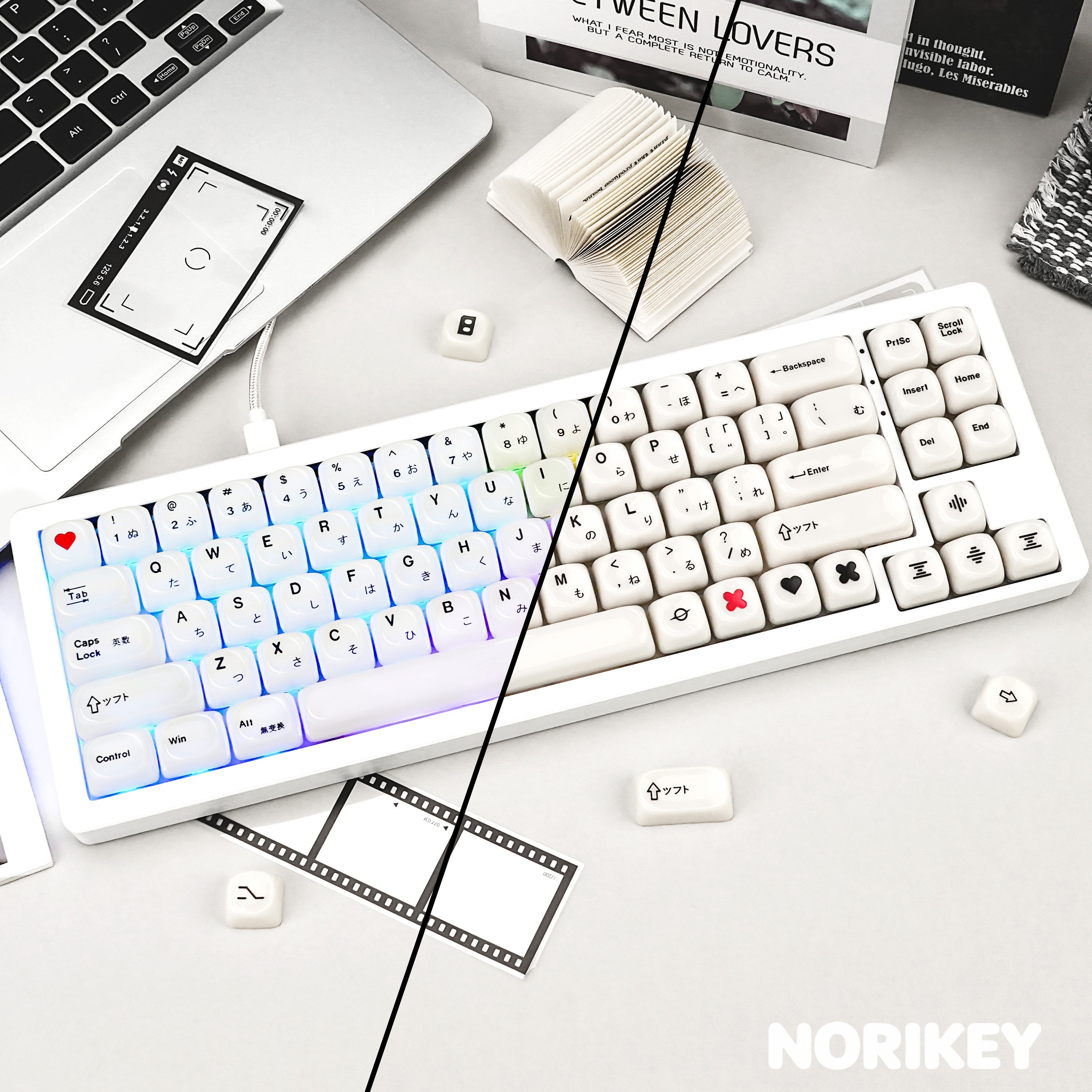 White Japanese - Ceramic Keycaps MOA Profile Cute Keycap Set