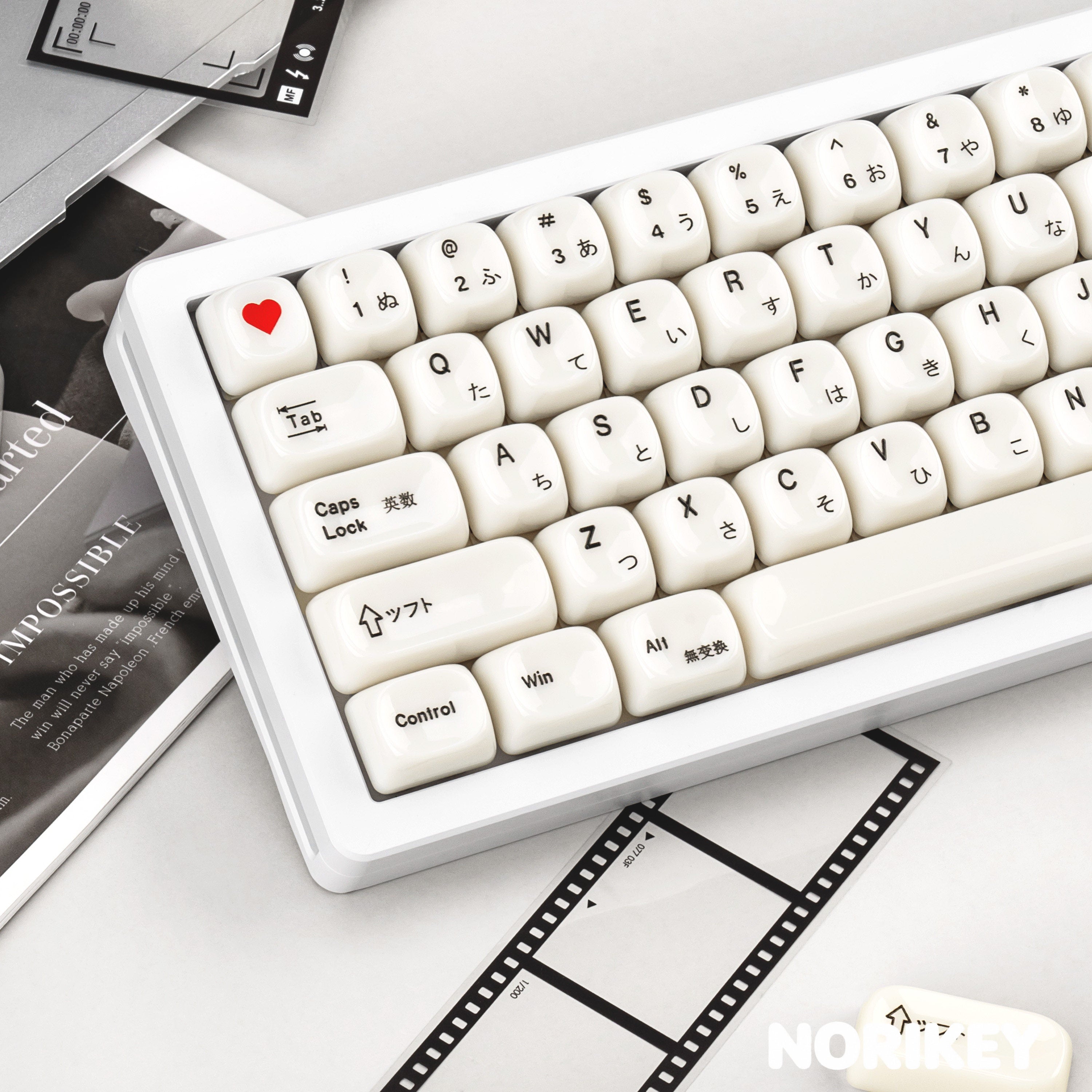 White Japanese - Ceramic Keycaps MOA Profile Cute Keycap Set