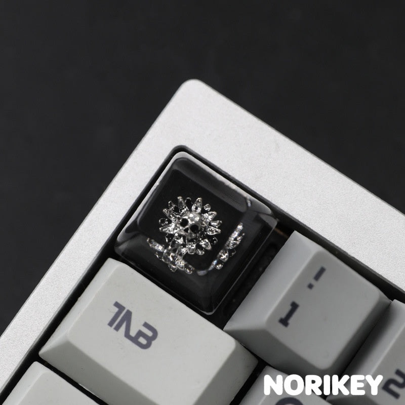 Dark Series Artisan Resin Keycap – Spider Web Design on MX Mechanical Keyboard