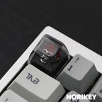 Dark Resin Artisan Keycap Red Skull Design – RGB Shine-Through MX