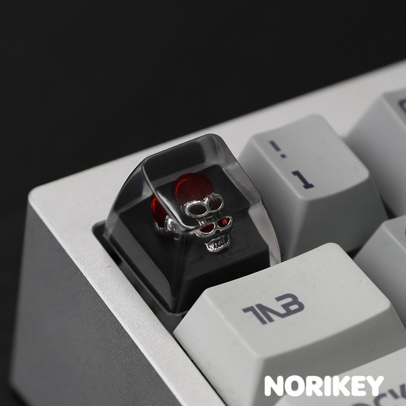 Gothic Artisan Resin Keycap Red Skull – Dark Series MX Keyboard