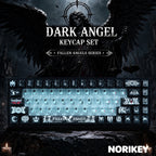 Dark Angel gothic shine-through keycaps 136-key set on backlit mechanical keyboard
