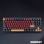 Crimson Knight double-shot PBT keycap set in dark red