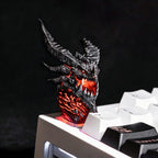 Armored Dragon Head Resin Artisan Keycap — Lava Core, Two-Piece Design