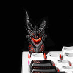 Armored Dragon Head Resin Artisan Keycap — Lava Core, Two-Piece Design