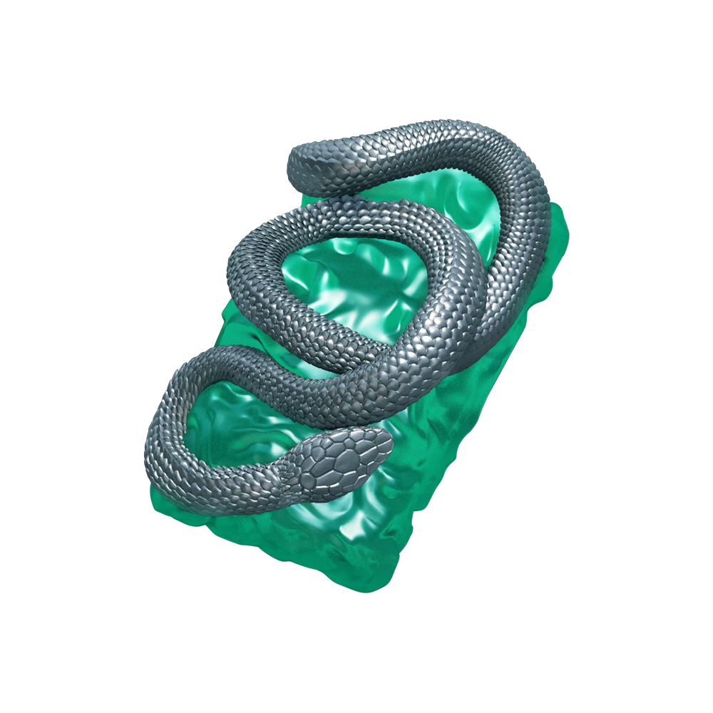 Resin Artisan Keycap — 1.75U Green Snake Handmade Caps Lock
