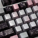 Black Pink Metallic PBT Keycaps — Pearlescent Pink & Butterfly | Sublimation Set