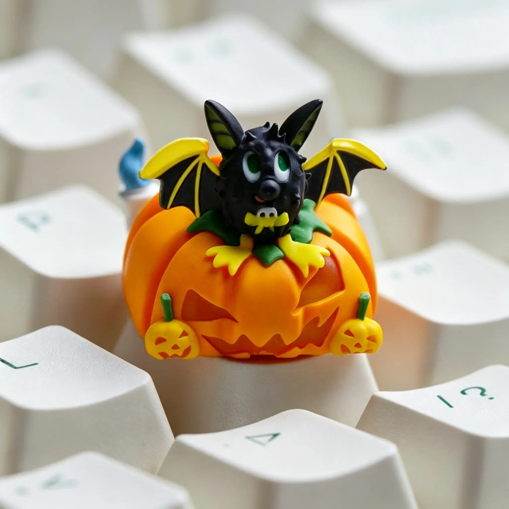 Halloween Pumpkin Resin Keycap | Pumpkin, Ghost, Bat, and Candy Skull Cap