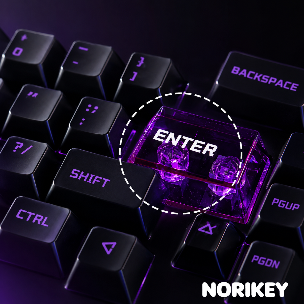 68-Key Frosted PC Translucent Clear Keycap Set — Cherry Profile, RGB Backlit