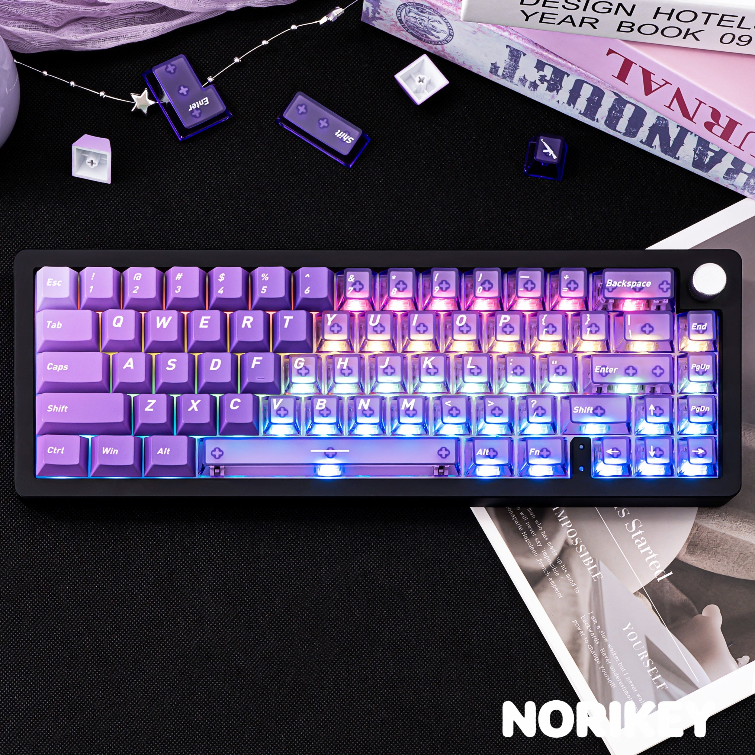 Orange Gradient Keycaps – PBT Cherry Profile 160-Key Set