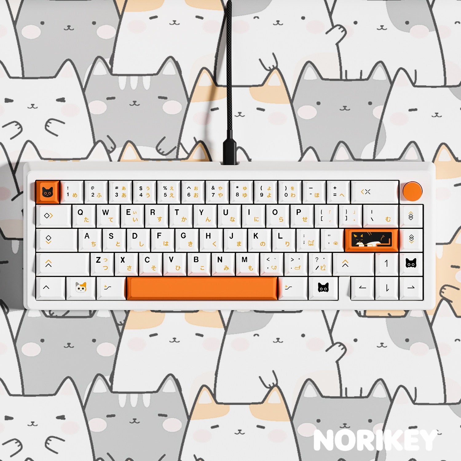 Calico Cat keycap set, PBT dye-sub
