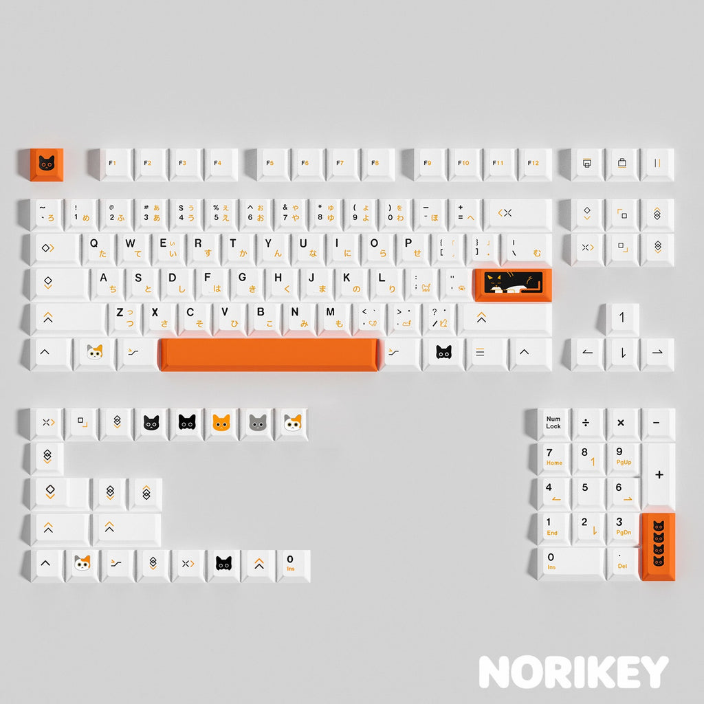 Calico Cat keycaps, full 126-key set