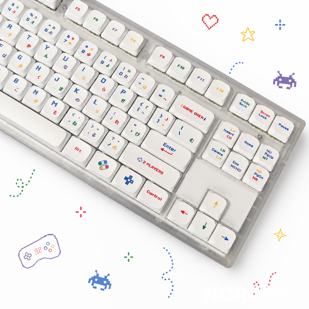 White low-profile keycaps, Choc switch compatible