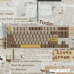 NORIKEY retro brown and yellow mechanical keyboard.