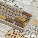Right side view of NORIKEY brown keycaps