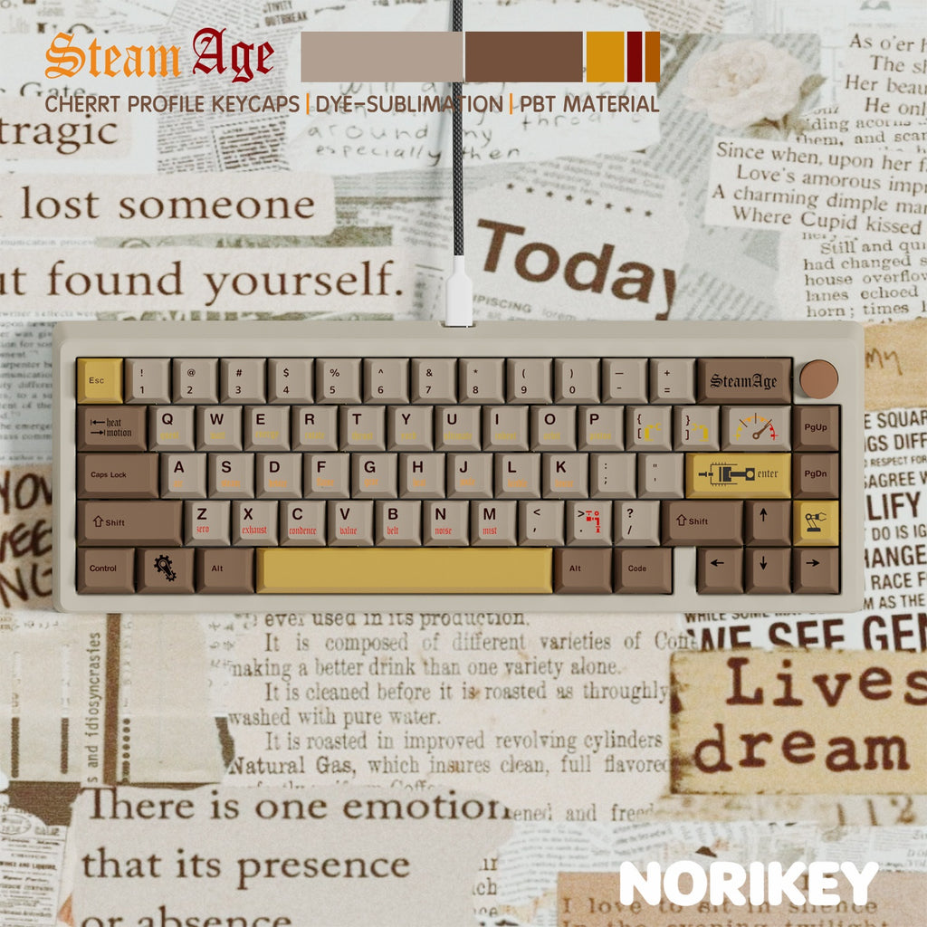 Top view of NORIKEY retro keyboard.
