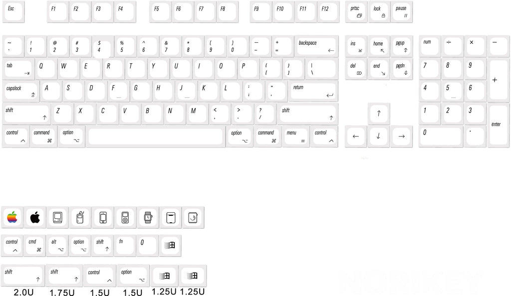 Minimalist Mac-Style Low Profile PBT Keycaps (65% Layout, NuPhy & Keychron Compatible)