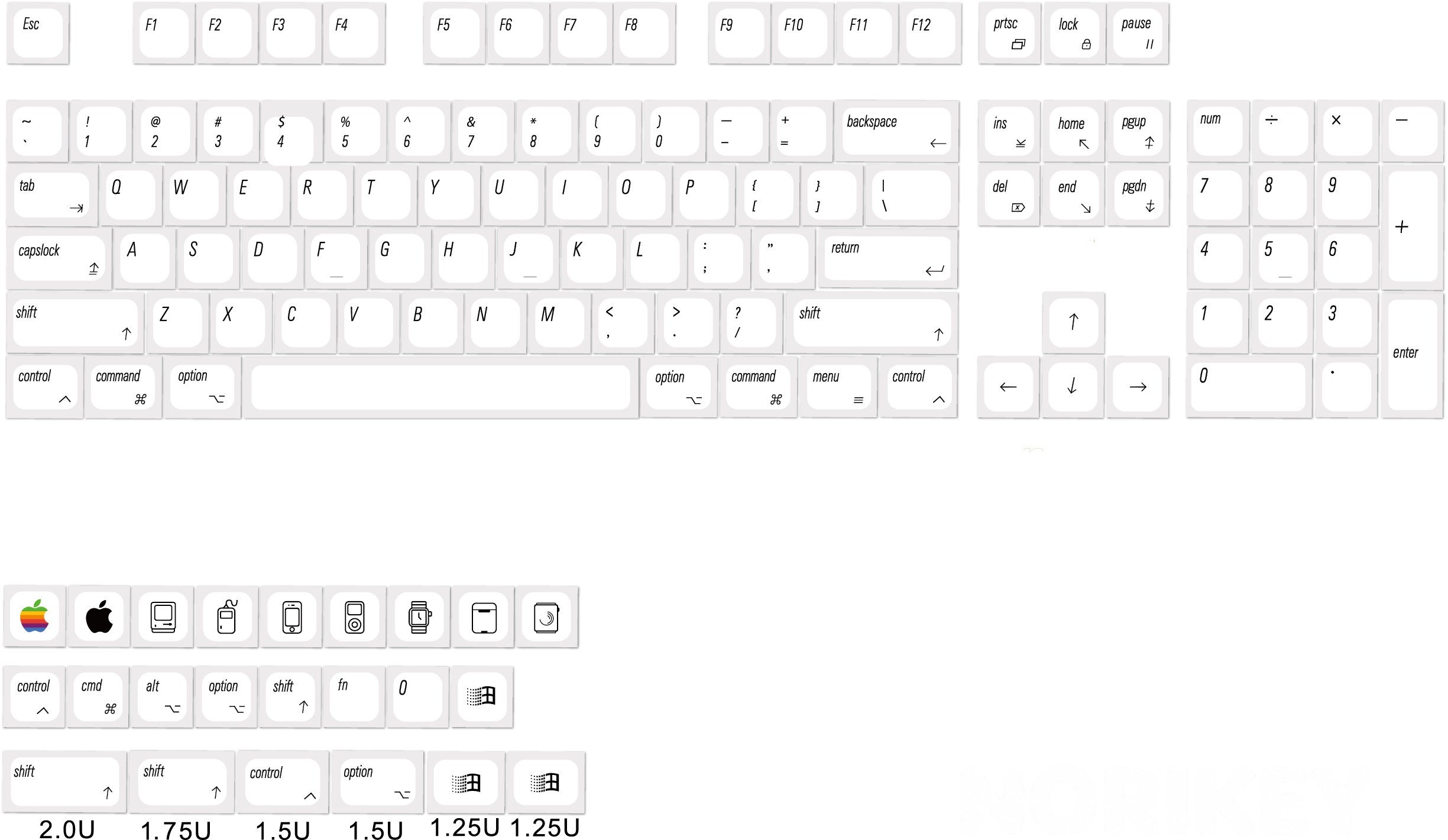 Minimalist Mac-Style Low Profile PBT Keycaps (65% Layout, NuPhy & Keychron Compatible)
