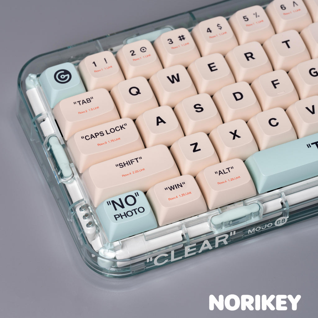 Plastic Cream — Mint Green & Cream XDA PBT Keycap Set, 142 Keys