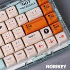 Side view showing uniform flat XDA profile of the mint green keycaps