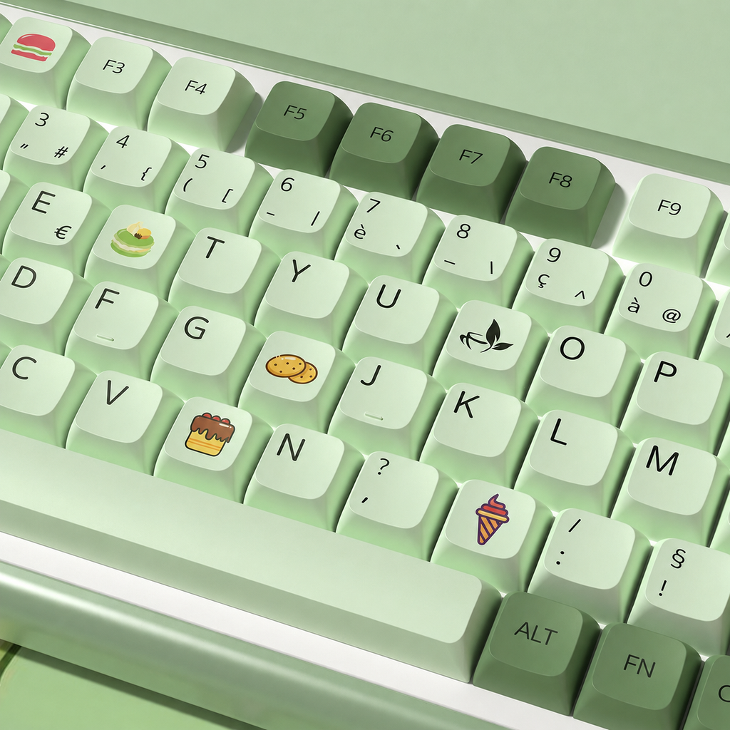 matcha green keycaps for mechanical keyboard