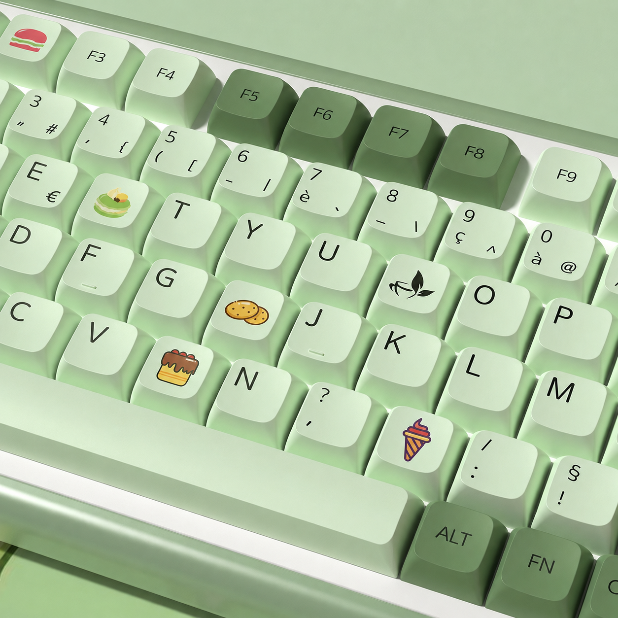 matcha green keycaps for mechanical keyboard