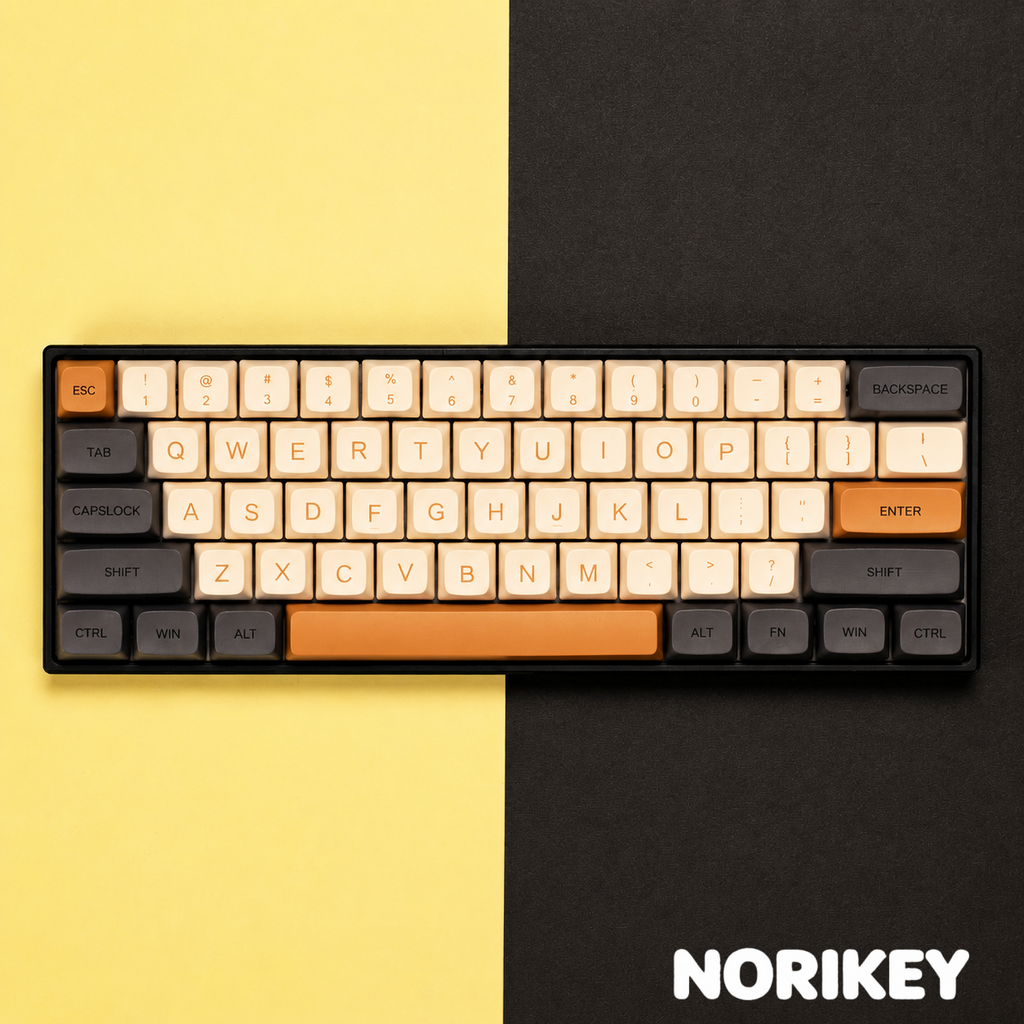 Coffee brown and beige XDA keycaps