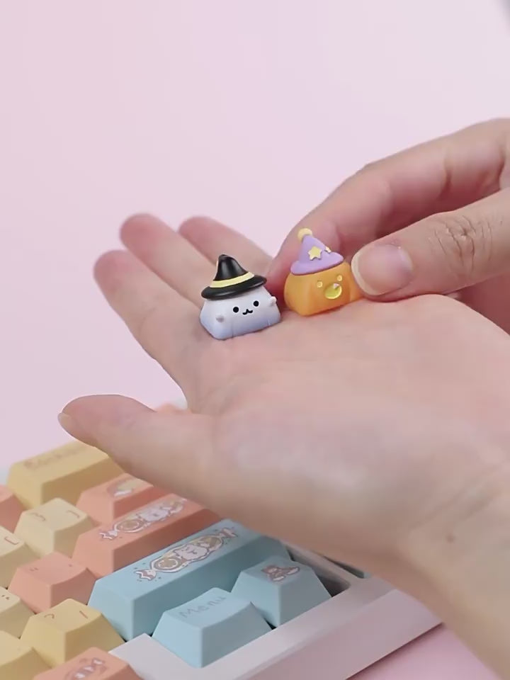 Halloween Ghost Pumpkin Artisan Keycap | 3D Resin ESC Key