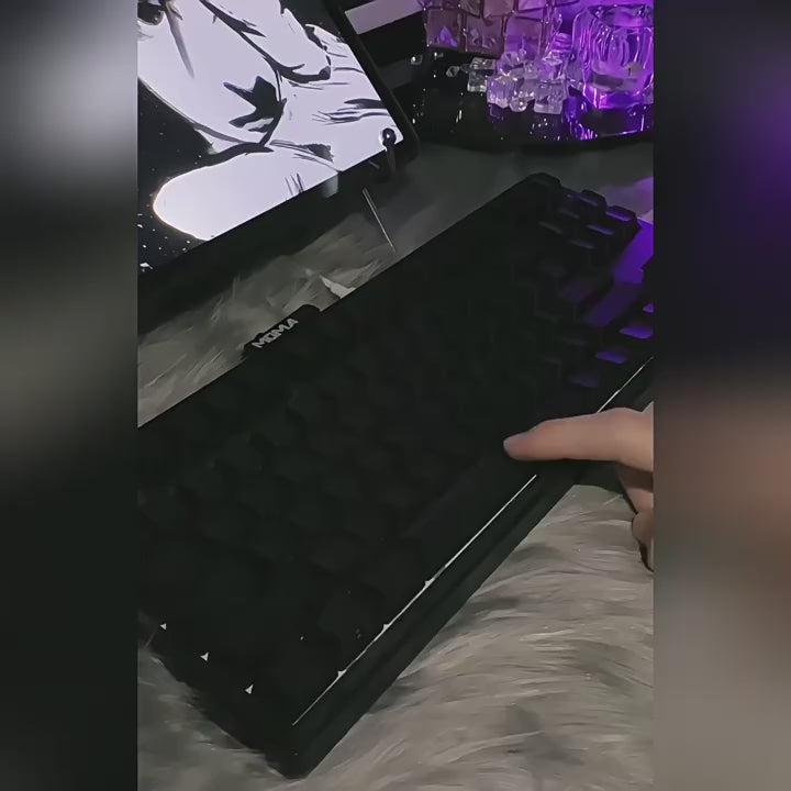 130+ Key Black Side-Printed Shine-Through PBT Keycap Set – Cherry Profile