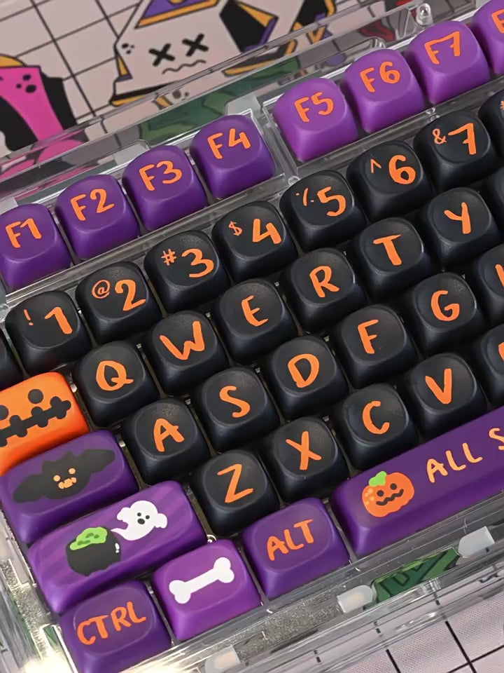 Halloween Theme MOA Profile PBT Keycap Set (130 Keys)